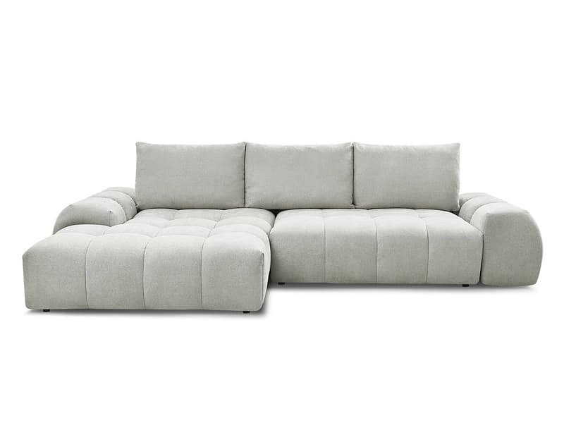 Ecksofa BOBOCHIC EVEREST Stoff mit Textur hellgrau