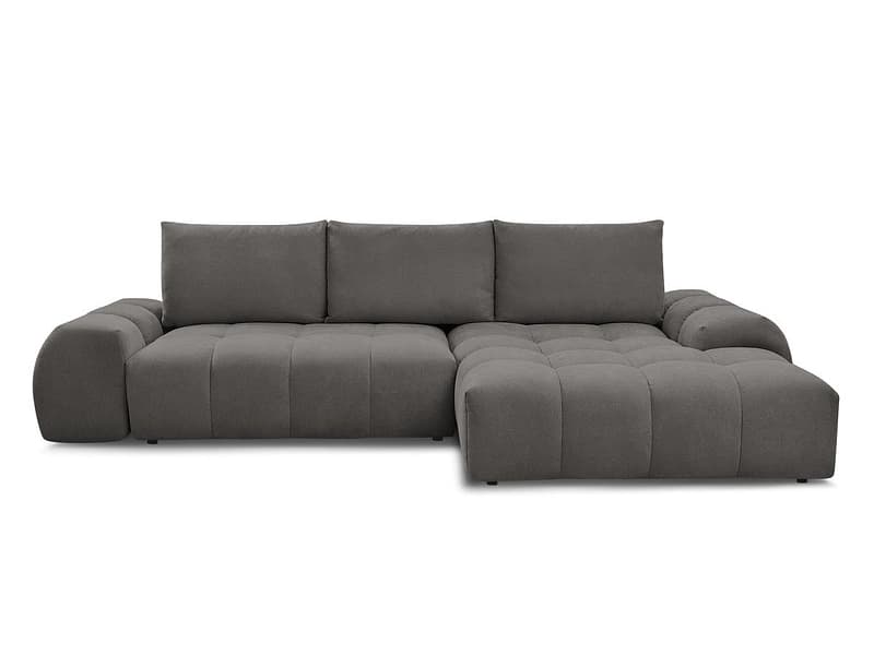 Ecksofa BOBOCHIC EVEREST Stoff mit Textur dunkelgrau
