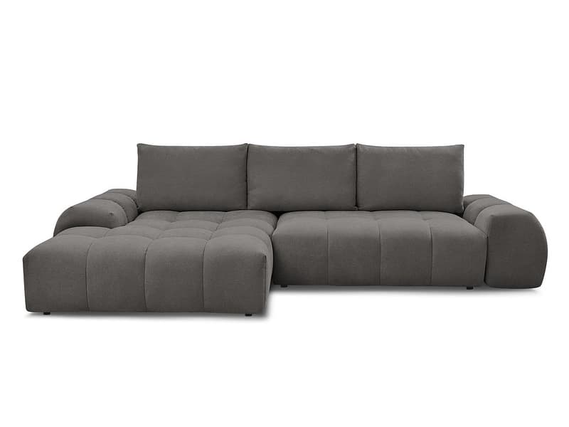 Ecksofa BOBOCHIC EVEREST Stoff mit Textur dunkelgrau