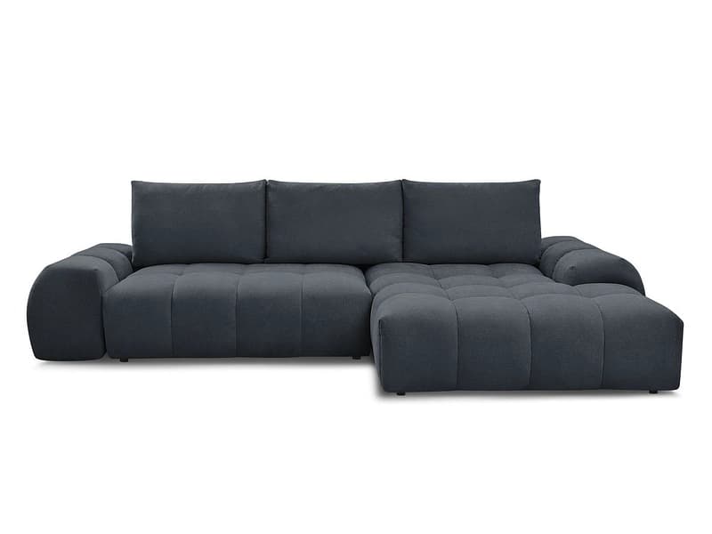 Ecksofa BOBOCHIC EVEREST Stoff mit Textur dunkelblau