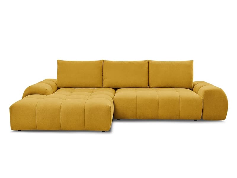 Ecksofa BOBOCHIC EVEREST Stoff mit Textur gelb