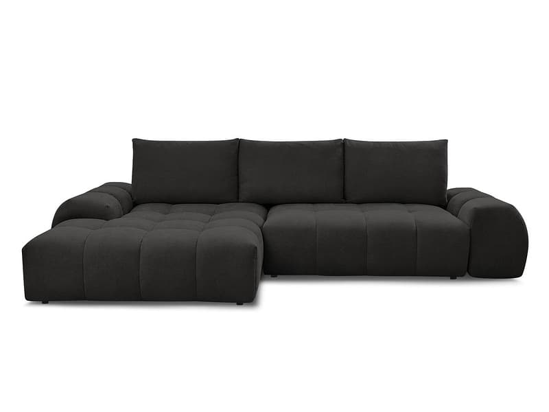 Ecksofa BOBOCHIC EVEREST Stoff mit Textur schwarz