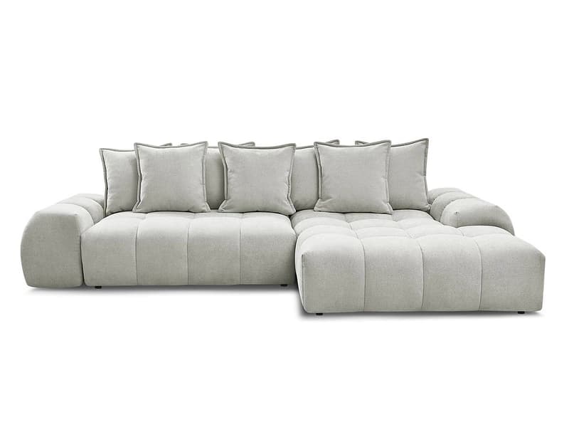 Ecksofa BOBOCHIC EVEREST Stoff mit Textur hellgrau