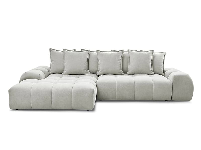 Ecksofa BOBOCHIC EVEREST Stoff mit Textur hellgrau