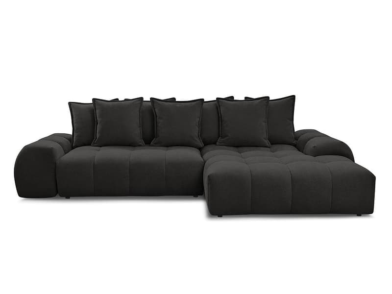 Ecksofa BOBOCHIC EVEREST Stoff mit Textur schwarz