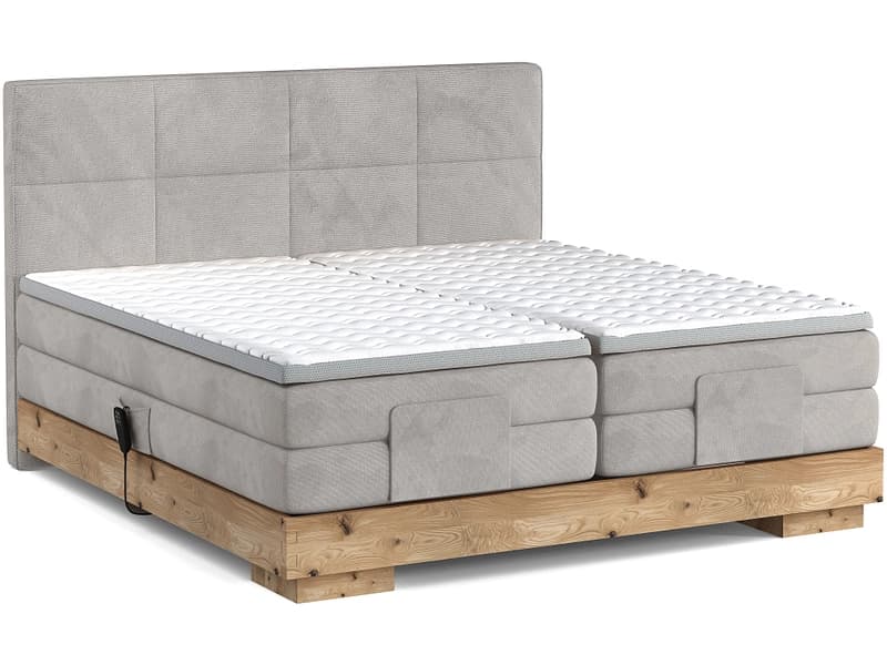 Elektrisches Boxspringbett CRUDO beige 160x200cm weich