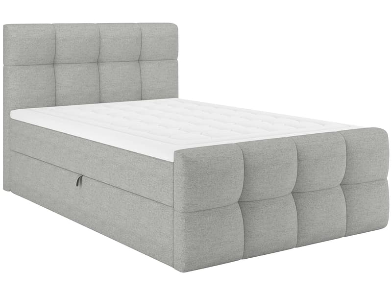 Boxspringbett BELLAGIO grau 140x200cm halbfest