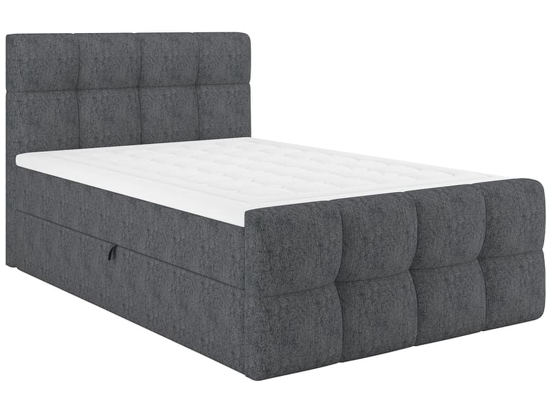 Boxspringbett BELLAGIO schwarz 140x200cm halbfest