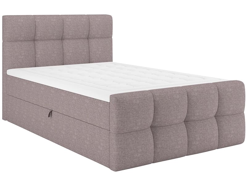 Boxspringbett BELLAGIO taupe 140x200cm halbfest