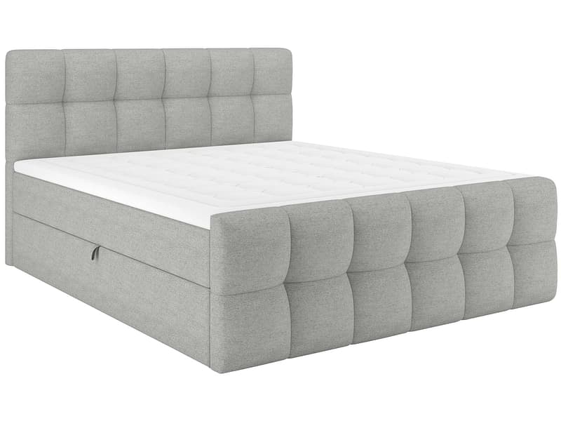 Boxspringbett BELLAGIO grau 160x200cm halbfest