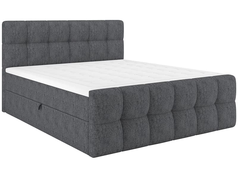 Boxspringbett BELLAGIO schwarz 160x200cm halbfest