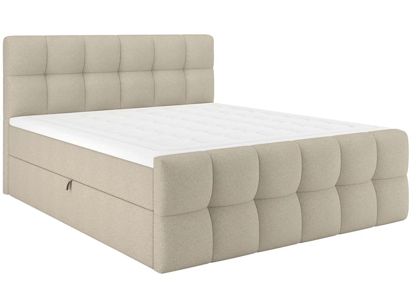 Boxspringbett BELLAGIO dunkelbeige 160x200cm halbfest