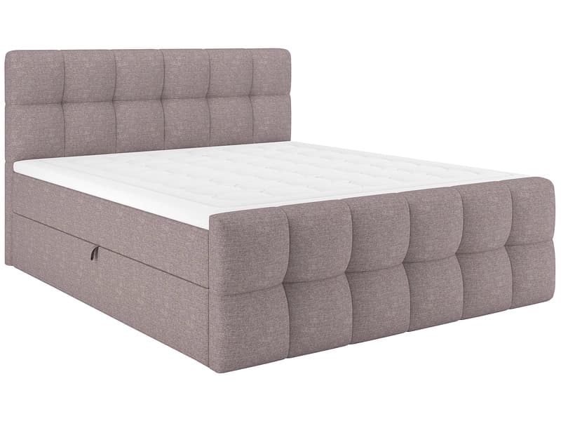 Boxspringbett BELLAGIO taupe 160x200cm halbfest
