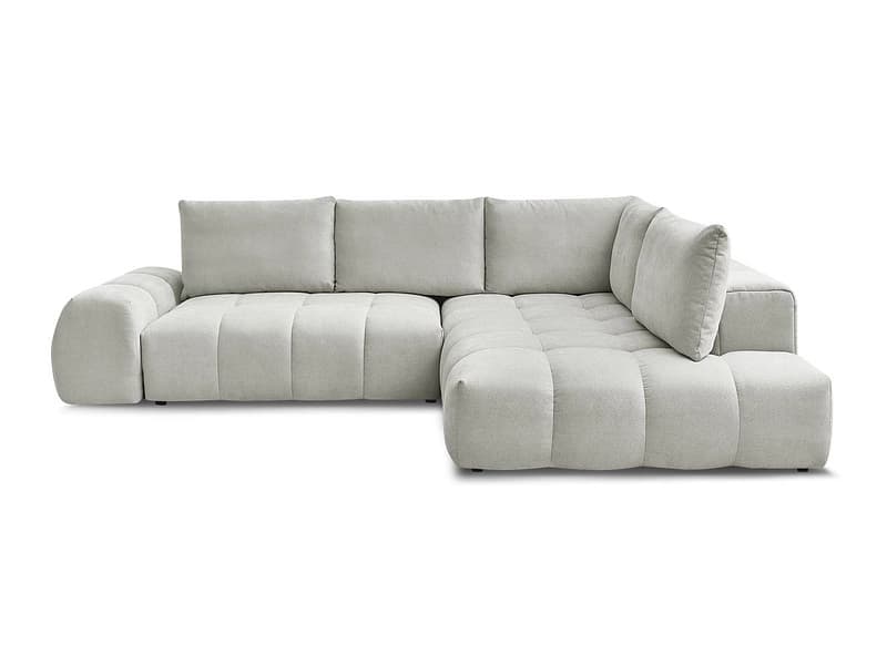 Ecksofa BOBOCHIC EVEREST Stoff mit Textur hellgrau