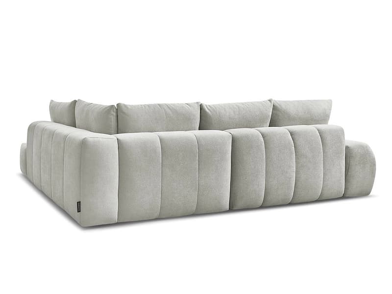 Ecksofa BOBOCHIC EVEREST Stoff mit Textur hellgrau