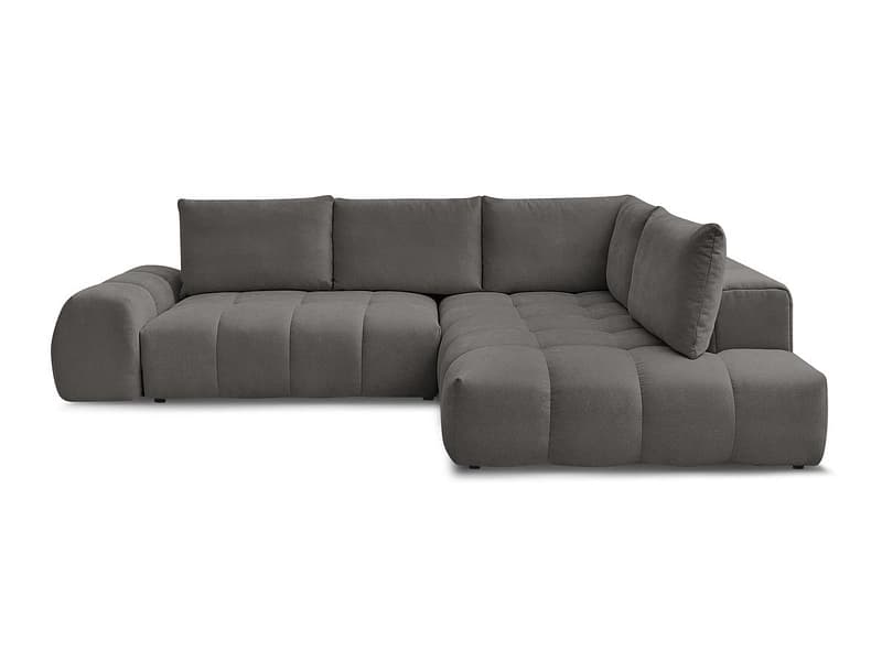 Ecksofa BOBOCHIC EVEREST Stoff mit Textur dunkelgrau