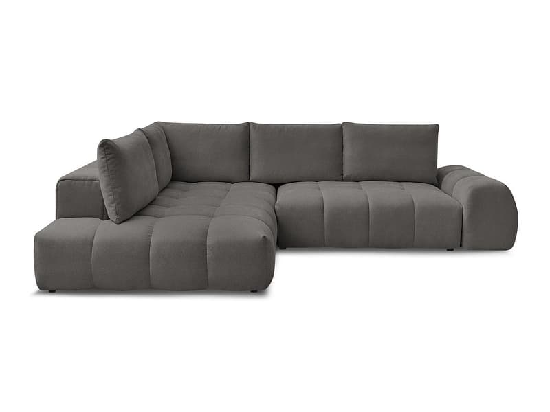 Ecksofa BOBOCHIC EVEREST Stoff mit Textur dunkelgrau