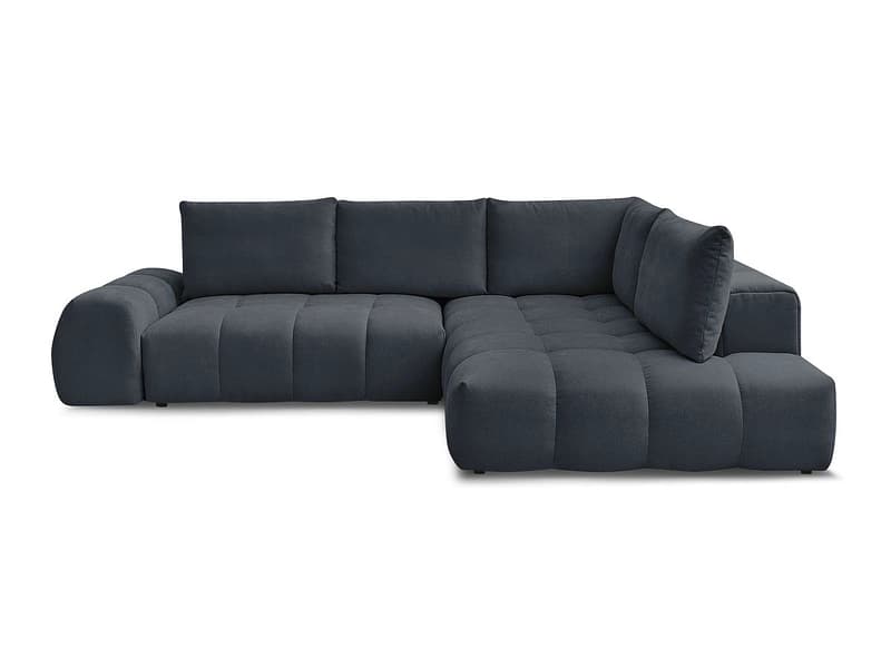 Ecksofa BOBOCHIC EVEREST Stoff mit Textur dunkelblau