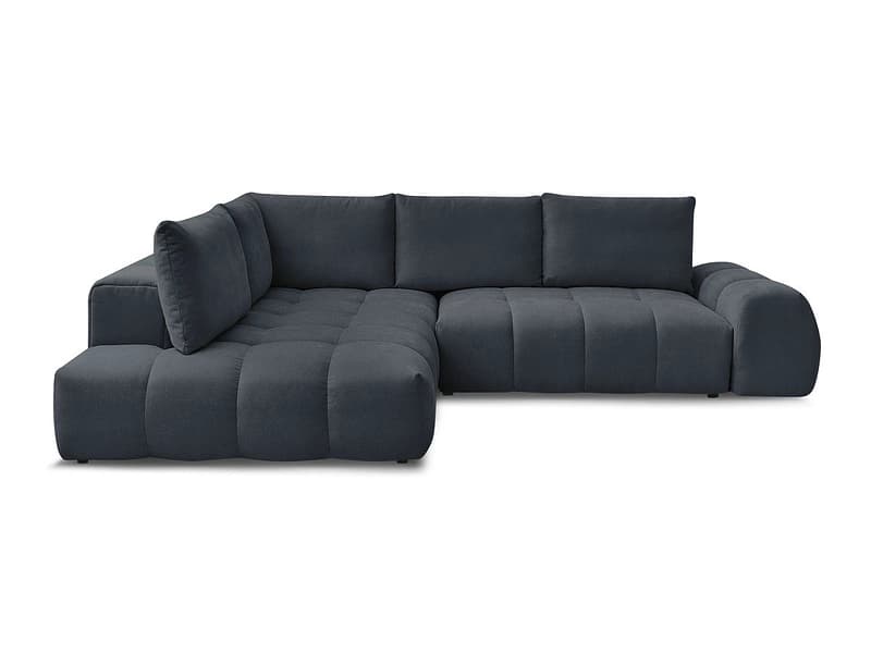 Ecksofa BOBOCHIC EVEREST Stoff mit Textur dunkelblau