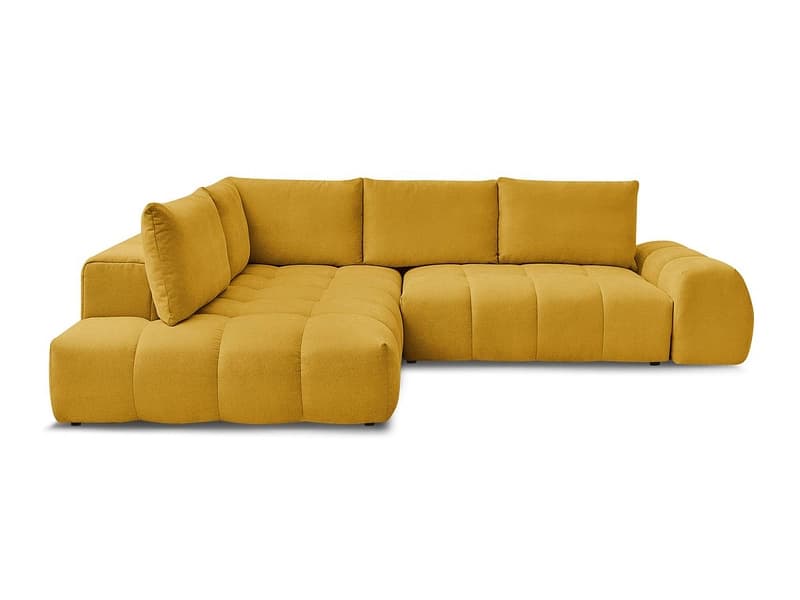 Ecksofa BOBOCHIC EVEREST Stoff mit Textur gelb