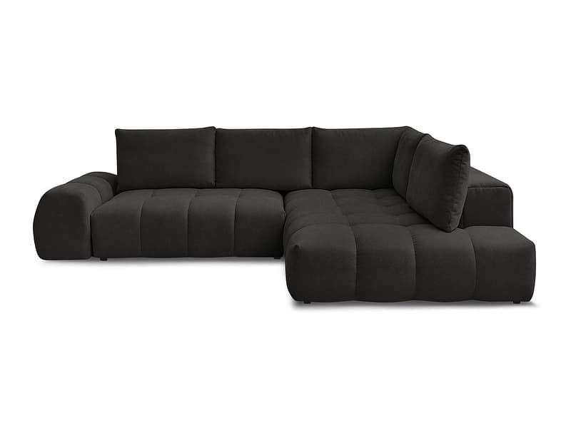 Ecksofa BOBOCHIC EVEREST Stoff mit Textur schwarz