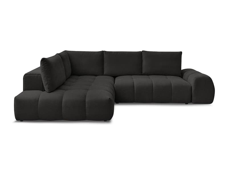 Ecksofa BOBOCHIC EVEREST Stoff mit Textur schwarz