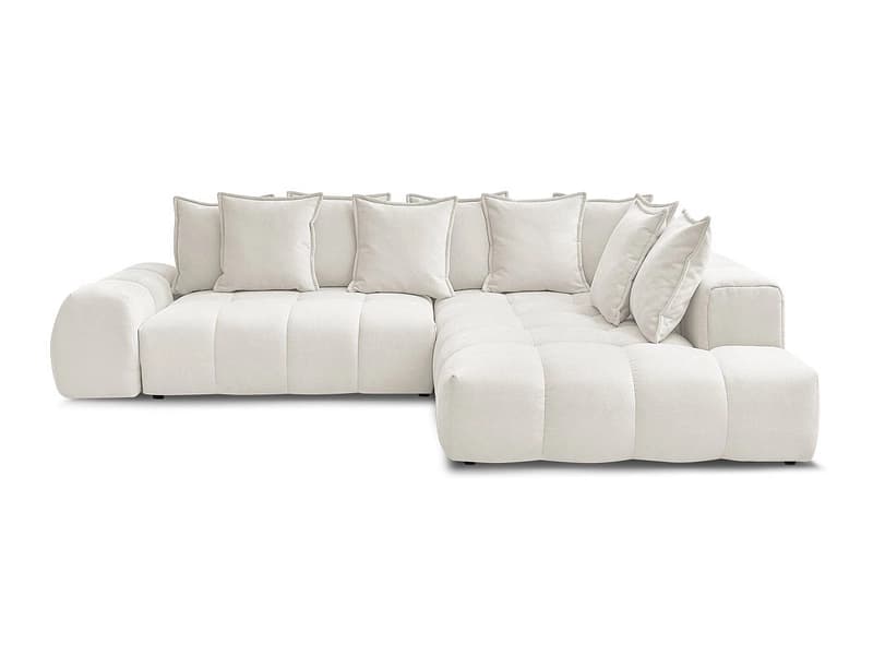 Ecksofa BOBOCHIC EVEREST Stoff mit Textur weiss