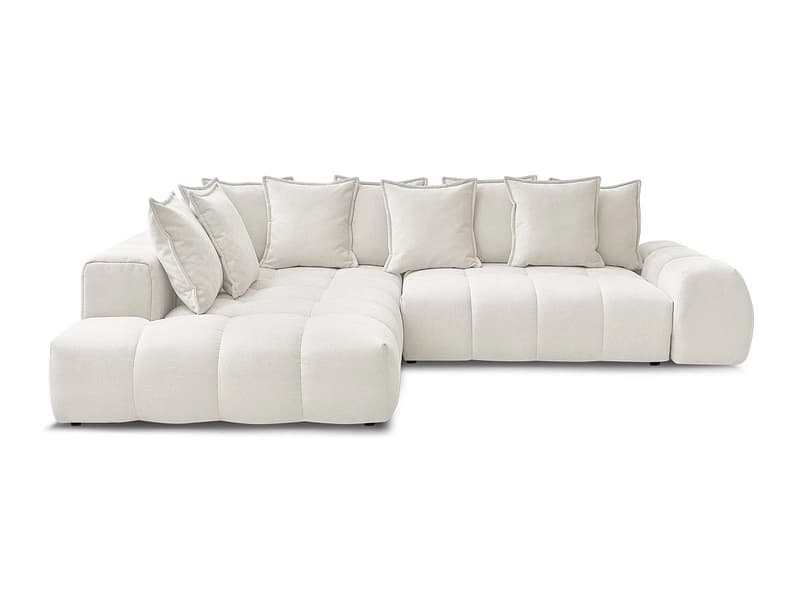 Ecksofa BOBOCHIC EVEREST Stoff mit Textur weiss