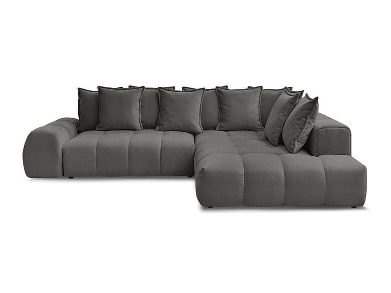 Ecksofa BOBOCHIC EVEREST Stoff mit Textur dunkelgrau