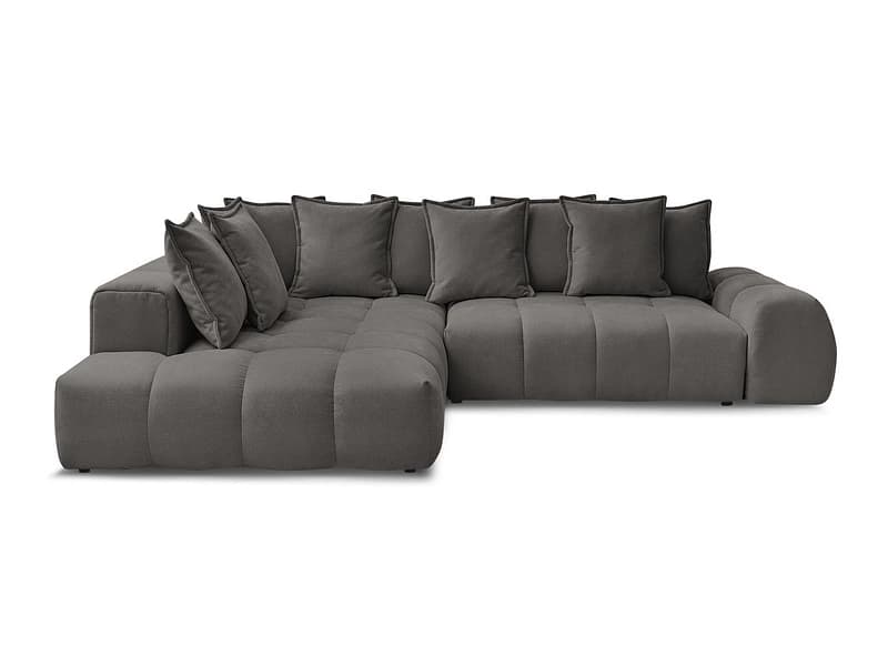 Ecksofa BOBOCHIC EVEREST Stoff mit Textur dunkelgrau