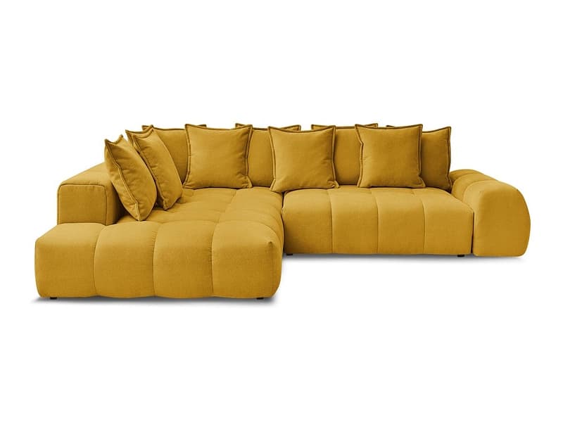 Ecksofa BOBOCHIC EVEREST Stoff mit Textur gelb