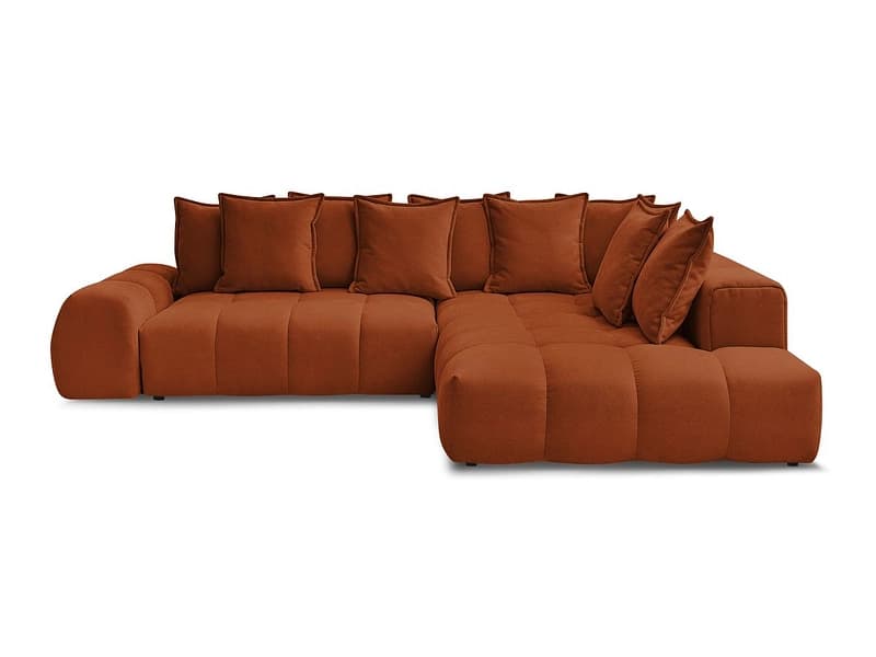 Ecksofa BOBOCHIC EVEREST Stoff mit Textur orange