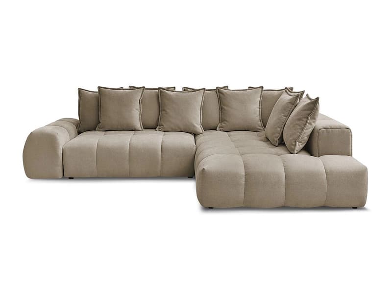 Ecksofa BOBOCHIC EVEREST Stoff mit Textur taupe