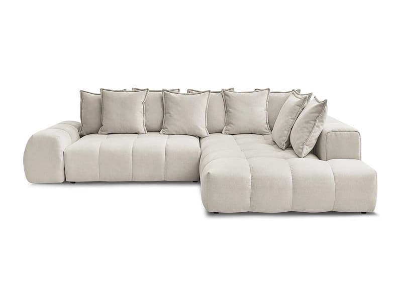 Ecksofa BOBOCHIC EVEREST Stoff mit Textur beige