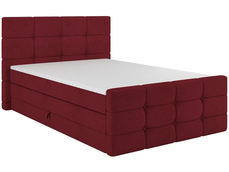 Boxspringbett SHADOW bordeau 140x200cm fest