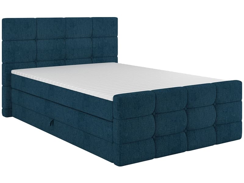 Boxspringbett SHADOW dunkelblau 140x200cm fest