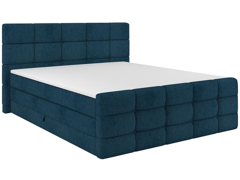 Boxspringbett SHADOW dunkelblau 180x200cm fest