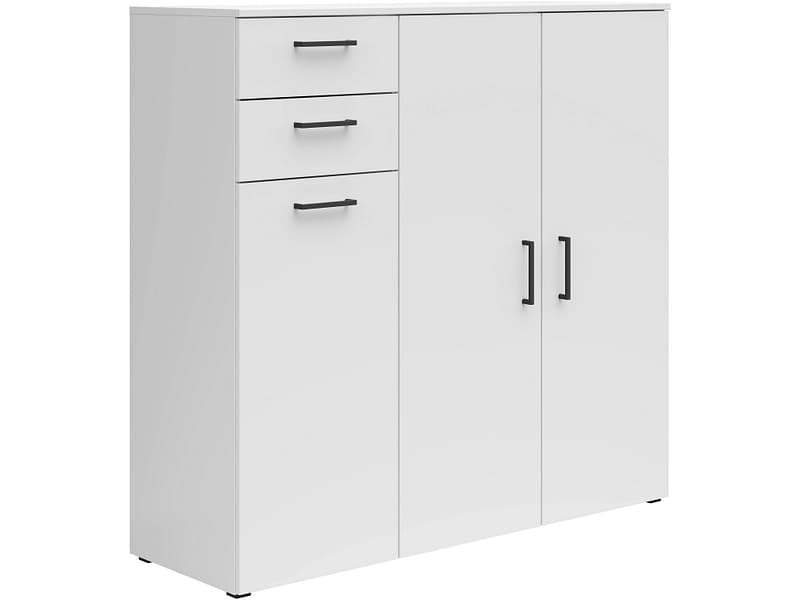 Kommode MULTI 3 Türen 2 Schubladen 40x120x115cm weiss