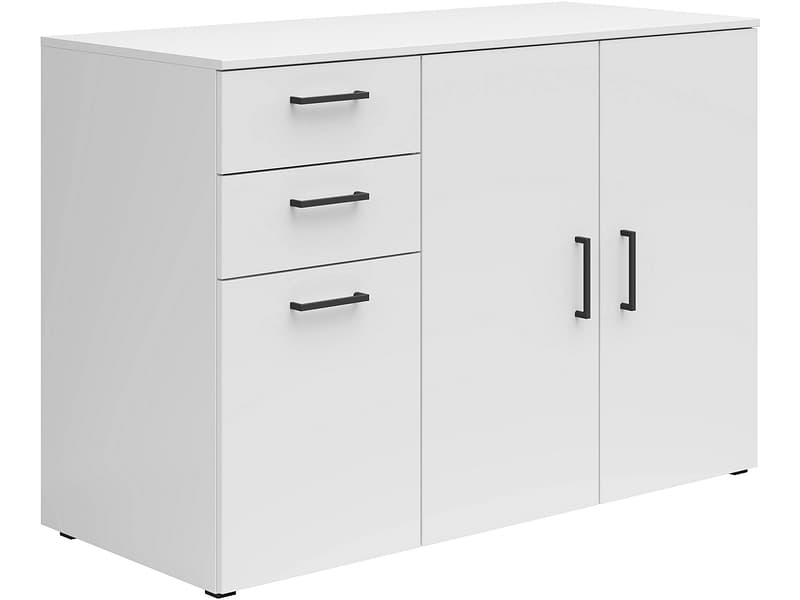 Kommode MULTI 3 Türen 2 Schubladen 52x120x83cm weiss