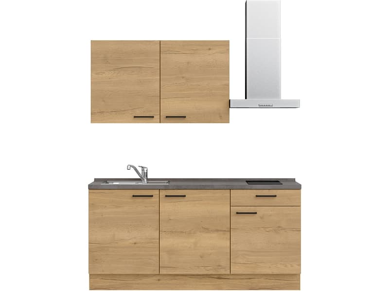 Komplette Küche mit Elektrogeräten MODUSET STRUCTURA CLASSIC Sierra Eiche 60x180cm