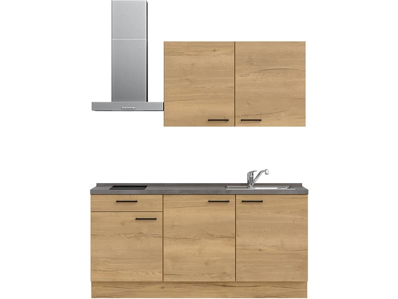 Komplette Küche mit Elektrogeräten MODUSET STRUCTURA CLASSIC Sierra Eiche 60x180cm