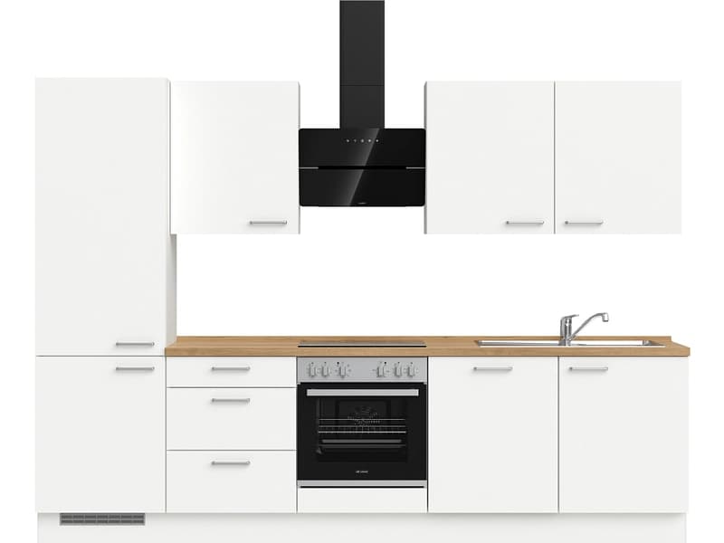 Komplette Küche mit Elektrogeräten MODUSET TOUCH PREMIUM Alpinweiß 60x300cm