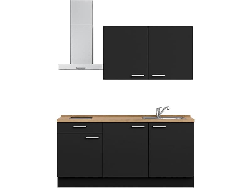 Komplette Küche mit Elektrogeräten MODUSET TOUCH CLASSIC Schwarz 60x180cm