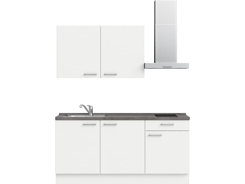 Komplette Küche mit Elektrogeräten MODUSET TOUCH CLASSIC Alpinweiß 60x180cm