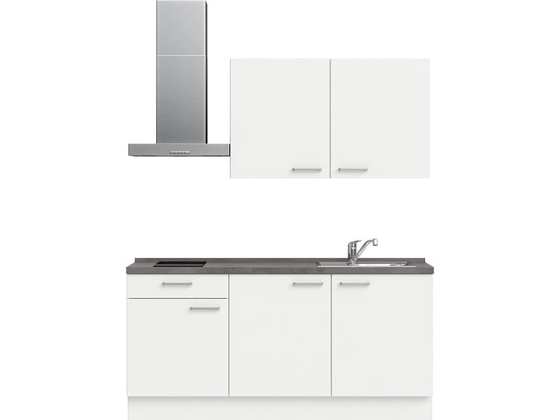 Komplette Küche mit Elektrogeräten MODUSET TOUCH CLASSIC Alpinweiß 60x180cm