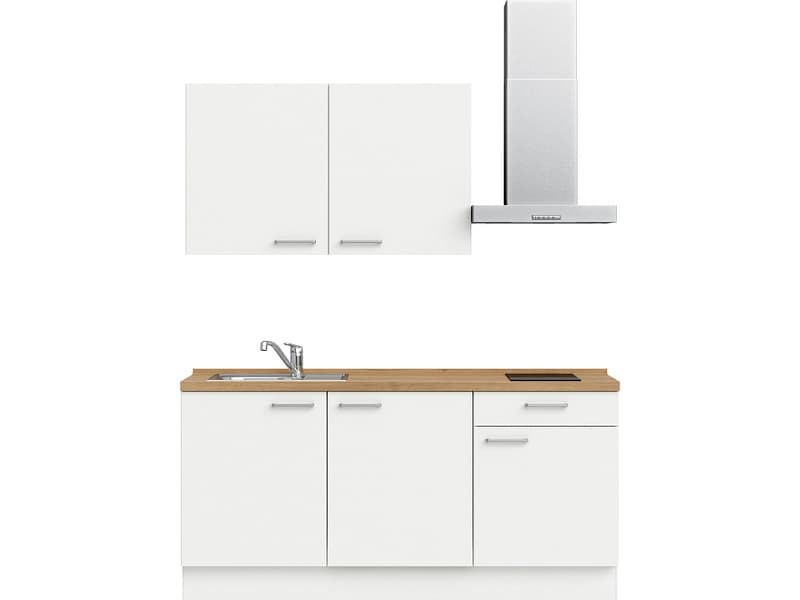 Komplette Küche mit Elektrogeräten MODUSET TOUCH CLASSIC Alpinweiß 60x180cm