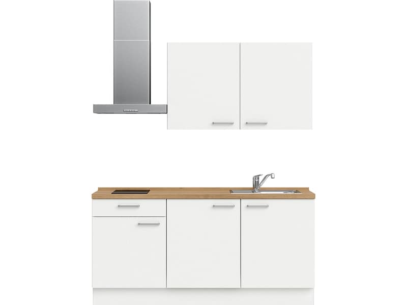 Komplette Küche mit Elektrogeräten MODUSET TOUCH CLASSIC Alpinweiß 60x180cm