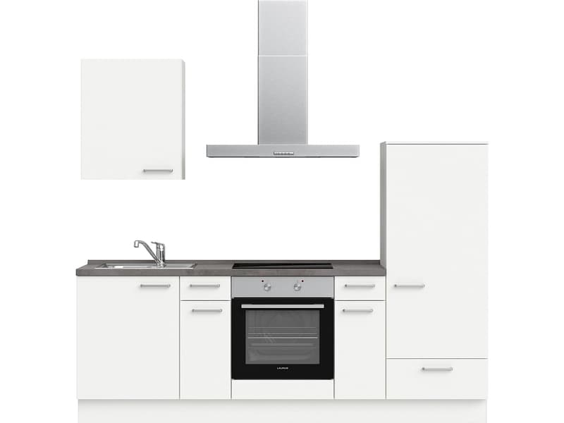 Komplette Küche mit Elektrogeräten MODUSET TOUCH CLASSIC Alpinweiß 60x240cm