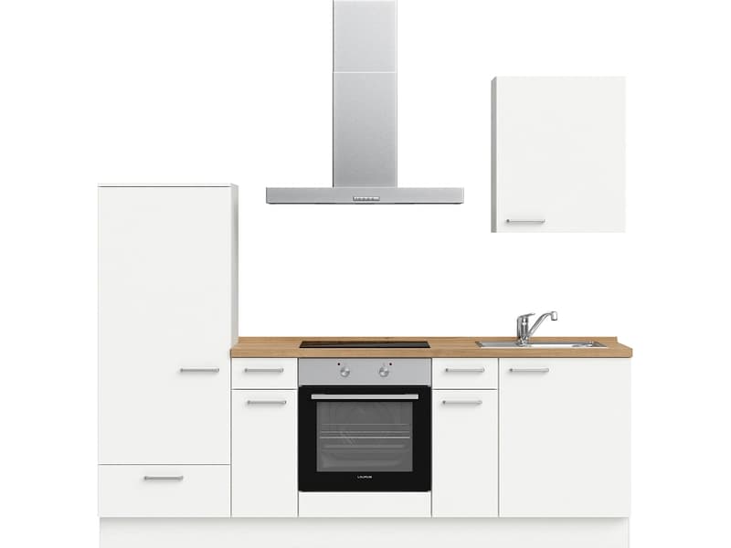 Komplette Küche mit Elektrogeräten MODUSET TOUCH CLASSIC Alpinweiß 60x240cm