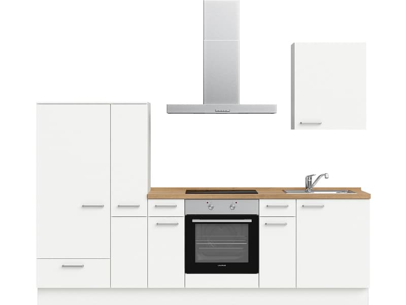 Komplette Küche mit Elektrogeräten MODUSET TOUCH CLASSIC Alpinweiß 60x270cm
